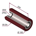 Picture of Rullo di pressatura in materiale antiaderente termoresistente Ø100x200mm 55sh colore rosso